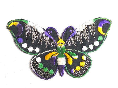 UpperDutch:Sewing Supplies,Butterfly applique, 1930s vintage embroidered applique. Vintage patch, sewing supply. Applique, Crazy quilt.
