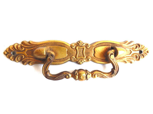UpperDutch:Hooks and Hardware,Drawer Handle / Vintage brass plated Drawer Handle / Drop pull