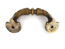 UpperDutch:Hooks and Hardware,Drawer pull, Large Antique Brass Cabinet Pull, Copper Door Handle, Hardware, Ormolu Drawer Handle.