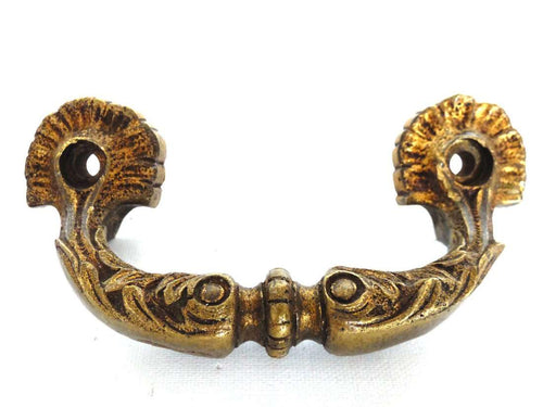 UpperDutch:Hooks and Hardware,Drawer pull, Large Antique Brass Cabinet Pull, Copper Door Handle, Hardware, Ormolu Drawer Handle.