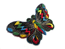 UpperDutch:Sewing Supplies,Butterfly Patch, 1930s vintage embroidered applique. Vintage patch, sewing supply. Applique, Crazy quilt.