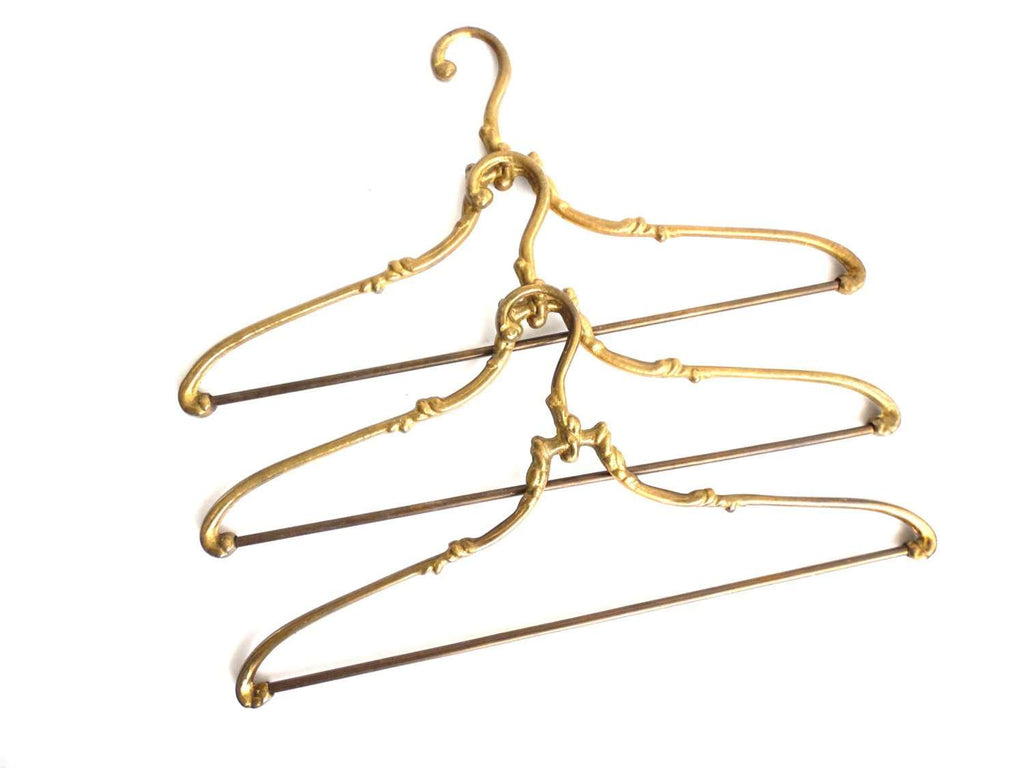 1 (one) Brass Clothes Hanger, Clothes Hangers, Antique French Coat han