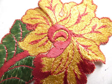 UpperDutch:Sewing Supplies,Applique, flower applique, 1930s vintage embroidered applique. Vintage floral patch, sewing supply.