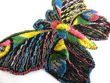 UpperDutch:Sewing Supplies,Butterfly Patch, 1930s vintage embroidered applique. Vintage patch, sewing supply. Applique, Crazy quilt.