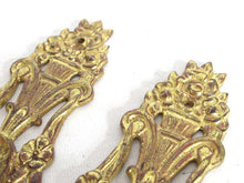 UpperDutch:,1 (ONE) Antique Ornate Keyhole cover, escutcheon, key hole, Empire, Victorian style, keyhole plate, solid brass. Ormolu residue