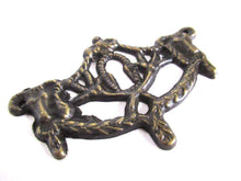 UpperDutch:Keyhole cover,1 (ONE) Antique Rams Head Keyhole cover, Antique brass escutcheon, keyhole frame, plate, goat, ram.