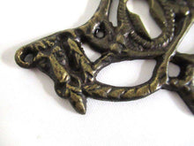 UpperDutch:Keyhole cover,1 (ONE) Antique Rams Head Keyhole cover, Antique brass escutcheon, keyhole frame, plate, goat, ram.