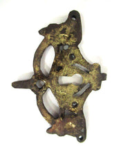 UpperDutch:Keyhole cover,1 (ONE) Antique Rams Head Keyhole cover, Antique brass escutcheon, keyhole frame, plate, goat, ram.