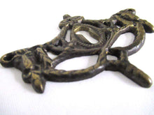 UpperDutch:Keyhole cover,1 (ONE) Antique Rams Head Keyhole cover, Antique brass escutcheon, keyhole frame, plate, goat, ram.