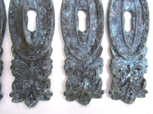 UpperDutch:Keyhole cover,1 (ONE) Antique shabby ornate brass keyhole cover, plate. Ornamental escutcheon, cabinet hardware, furniture applique.
