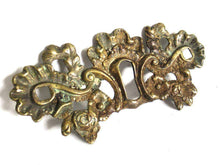 UpperDutch:,Antique Brass Keyhole cover, escutcheon. Shabby / distressed keyhole frame plate, floral. Furniture hardware.