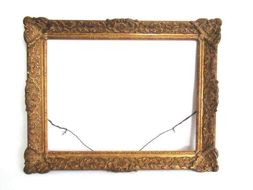 UpperDutch:Keyhole cover,Antique Gilded Wooden Frame.
