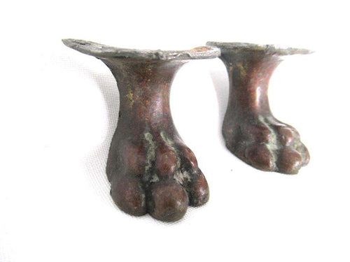 UpperDutch:Lion paw,Set 2 pcs Brass Lion Paws, Antique Solid Brass Claws / Feet.