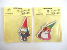 UpperDutch:Magnet,Set of 2 Gnome magnets, Brb, David the Gnome, Rien Poortvliet.