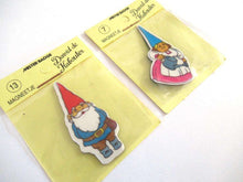 UpperDutch:Magnet,Set of 2 Gnome magnets, Brb, David the Gnome, Rien Poortvliet.