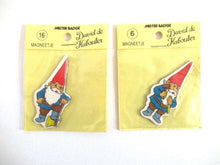 UpperDutch:Magnet,Set of 2 Gnome magnets, Brb, David the Gnome, Rien Poortvliet.