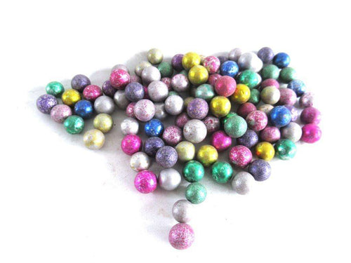 UpperDutch:Marbles,Mix of 100 Very Small Rare Clay Marbles, mixed colors. Colored Jewelry supply.