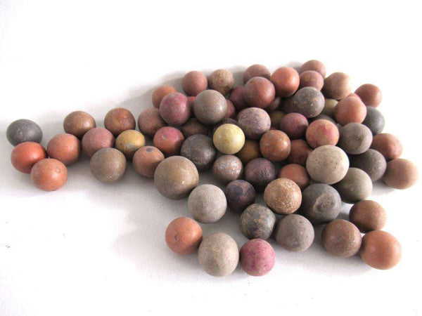 UpperDutch:Marbles,Set of 75 Antique Clay Marbles, old marbles.