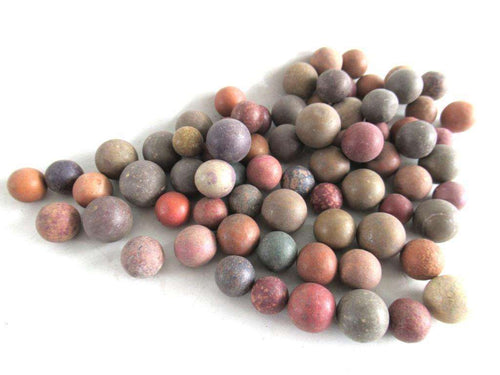 UpperDutch:Marbles,Set of 75 Antique Clay Marbles, old marbles.