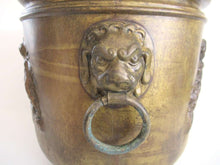 UpperDutch:Planter,Antique Brass Victorian Planter with Putti Angels cherubs Lion Handles, Brass Planter, Copper Pot, Antique Copper Planter