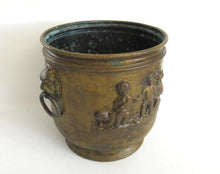UpperDutch:Planter,Antique Brass Victorian Planter with Putti Angels cherubs Lion Handles, Brass Planter, Copper Pot, Antique Copper Planter