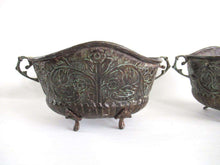 UpperDutch:Planter,Set of 2 Antique Copper Ornate planters, Copper Pot, flower pot.