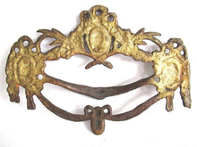 UpperDutch:,1 (ONE) Antique Drawer Handle. Ornamental Furniture Applique. Drawer embellishment. Authentic 19th century hardware.