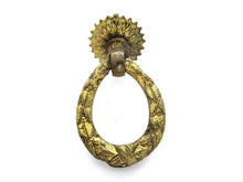 UpperDutch:Pull,1 (ONE) Antique Ornate Solid Brass Drawer Pull / Drop Ring Drawer Handle.