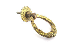 UpperDutch:Pull,1 (ONE) Antique Ornate Solid Brass Drawer Pull / Drop Ring Drawer Handle.