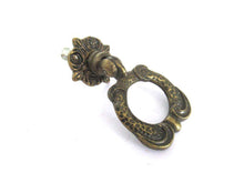 UpperDutch:Pull,1 (ONE) Antique Solid Brass Drawer Pull / Drop Ring Drawer Handle Made in Italy, Brev.