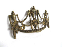 UpperDutch:,1 (ONE) Antique Solid brass Ornate Drawer Handle with Key hole. Ornamental Furniture escutcheon. Empire keyhole embellishment.
