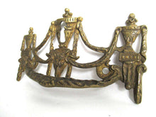 UpperDutch:,1 (ONE) Antique Solid brass Ornate Drawer Handle with Key hole. Ornamental Furniture escutcheon. Empire keyhole embellishment.