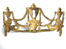 UpperDutch:,1 (ONE) Antique Solid brass Ornate Drawer Handle with Key hole. Ornamental Furniture escutcheon. Empire keyhole embellishment.