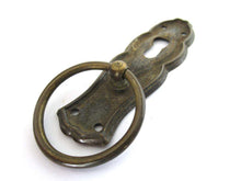 UpperDutch:Pull,Antique Cabinet Drop Pull, Vintage Door Knob, Drawer Handle, Keyhole cover with handle, Escutcheon.
