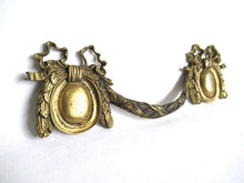 UpperDutch:,Antique Furniture Drawer Pull.Brass Drawer Handle. Empire embellishment. Authentic 1800's restoration hardware. No mounting holes