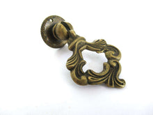 UpperDutch:Pull,Antique Solid Brass Drawer Pull / Drop Ring Drawer Handle.