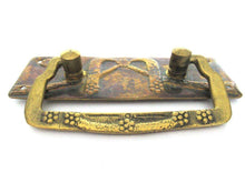 UpperDutch:Pull,Authentic Brass Antique Drawer Handle, Old Plate, Escutcheon, Drop pull.