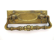 UpperDutch:Pull,Authentic Brass Antique Drawer Handle, Old Plate, Escutcheon, Drop pull.