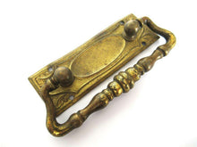 UpperDutch:Pull,Authentic Brass Antique Drawer Handle, Old Plate, Escutcheon, Drop pull.