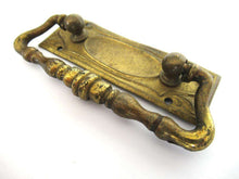 UpperDutch:Pull,Authentic Brass Antique Drawer Handle, Old Plate, Escutcheon, Drop pull.
