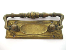 UpperDutch:Pull,Authentic Brass Antique Drawer Handle, Old Plate, Escutcheon, Drop pull.