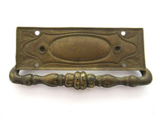 UpperDutch:Pull,Authentic Brass Antique Drawer Handle, Old Plate, Escutcheon, Drop pull.