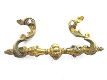 UpperDutch:Pull,Brass Ornate Authentic Antique Drawer Handle, Drop pull. Decorated art nouveau hardware.