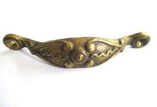 UpperDutch:Pull,Large Heavy Antique Ornate Brass Cabinet Pull, Door Handle, Hardware, Drawer Handle.