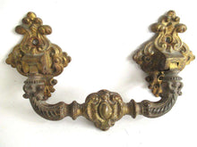 UpperDutch:Pull,Large Massive Antique Ornate Brass Cabinet Pull, Door Handle, Hardware, Ormolu Drawer Handle.
