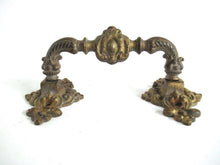 UpperDutch:Pull,Large Massive Antique Ornate Brass Cabinet Pull, Door Handle, Hardware, Ormolu Drawer Handle.