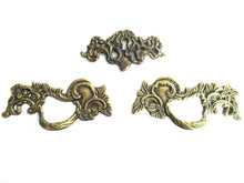 UpperDutch:Pull,****RESERVED**** Set of 2 Solid Brass Handles / Antique Ornate Flower Drawer Pull and 1 Keyhole Cover.