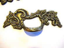 UpperDutch:Pull,****RESERVED**** Set of 2 Solid Brass Handles / Antique Ornate Flower Drawer Pull and 1 Keyhole Cover.