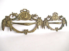 UpperDutch:,Stunning Set of 2 Antique Brass Drawer Handles. Ornamental Furniture Appliques. Cherub, Putti embellishment. Restoration hardware