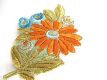 UpperDutch:,1930s Flower applique, Vintage embroidered applique. Vintage floral patch, sewing supply.